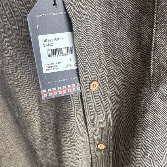 Ben Sherman Herringbone Shirt in Brown - Picture 4 of 6